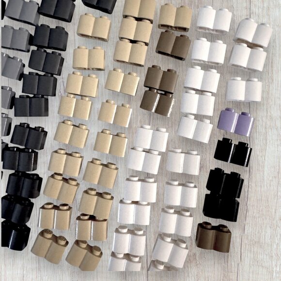 LEGO Grooves Masonry 1x2 1x4 Curved Slopes 15068 2877 98283 56734 Bulk Lot - Picture 9 of 11